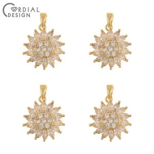 Components Cordial Design 20Pcs 15*20MM CZ Charms/Jewelry Accessories/DIY Necklace Pendant/Flower Shape/Jewelry Findings & Components