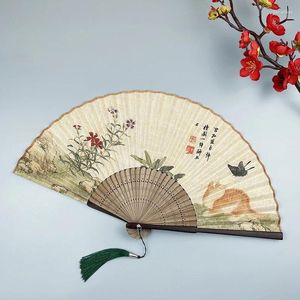 Decorative Figurines Chinese Fan Dance Lovers Hand Folding Wedding Personalized Gifts Fans Handheld Ladies Summer Daily Use Craft