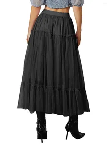 Röcke Tüll für Frauen, lang, Tutu, Feen-Stufenrock, A-Linie, Mesh, elastische Taille, Brautjungfern-Petticoat