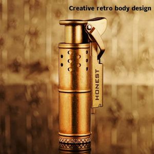 New and Vintage Wind Proof Brass Metal Kerosene Portable Cigar Ignition Tool Kitchen Outdoor Camp Personalized Men's High Gifts