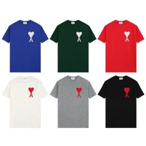 Aşk İşlemeli Tişört Örme Jakard Kısa Kollu Tasarımcı T-shirtler Gevşek Tasarladı Erkekler ve Kadınlar Yuvarlak Boyun Kısa Kollu Tees