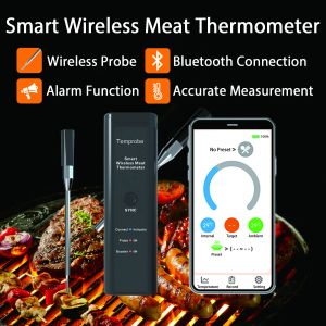 Mätare Trådlös kötttermometer Smart Bluetooth Fjärrövervakning Matlagning Stekt Möttermometer för kök Matlagning BBQ Oven