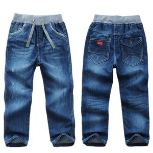 Barnpojkar jeans mode märke design 100% bomull barn denim byxor byxor för pojke 2-10 år bär DWQ100 240327