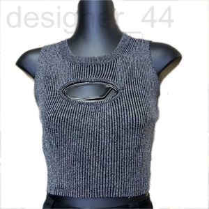 Women's Tanks & Camis designer Luxury Women Cropped Singlet T Shirt Sexy HollChest Design Sleeveless Knit INS Fashion Knitted Tank Tops Yong Lady Girl Vest JLNL