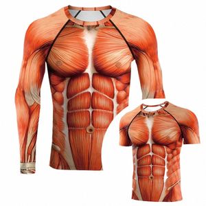 Halen Muscle Body Body Printed Męska koszulka Fi Muscle Printing Man LG Sleeve Top Body T Shirt TEE R3LF#