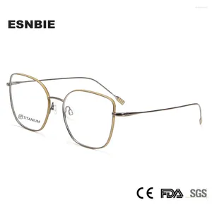 Óculos de sol quadros frio titânio gato olho prescrição óculos para mulheres marca designer aro completo miopia óculos quadro lunette homme