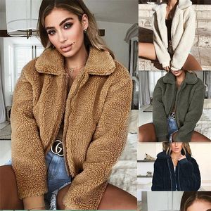 Women'S Jackets Womens Winter Coats Autumn And Warm Veet Lamb Hair Jacket Thick Coat 6 Colors Large Size Clothing 3Xl Drop Delivery Ap Dhps4