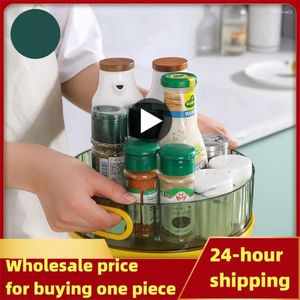 Kitchen Storage Degree Rotating Spice Rack Seasoning Box Holder Tray For Cabinet Drawer Counter Shelf With Portable Handle