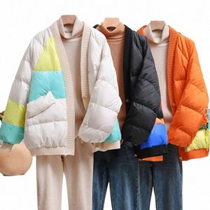 여성 LG 슬리브 다운 재킷 2023 새로운 캐주얼 v- 넥 코트 여성 가을과 겨울 따뜻함 따뜻한 다운 재킷 h4ey#