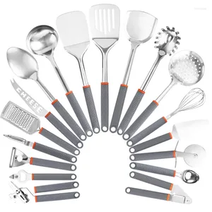 Conjuntos de panelas 19 pçs utensílios de cozinha de aço inoxidável gadgets utensílios acessórios conjunto de ferramentas de cozinha
