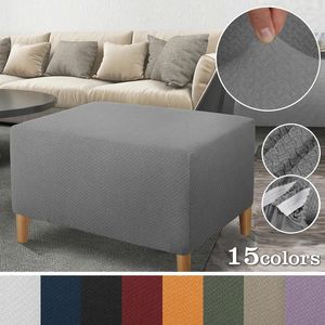 Cadeira cobre elástico footstool capa engrossar all-inclusive otomano retângulo estiramento jacquard slipcovers fezes protetora