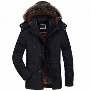 Winterjacke Männer Pelzkragen verdicken Casual Cott Jacken Windjacke Plus Veet Parkas Größe 5XL 6XL Herren Winter LG Mantel S9OH #