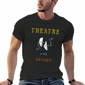 Teatr to mój sportowy teatr to moja sportowa koszulka sztuki zwykłe wagi ciężkie TEES MEN SHIRT A0IX#