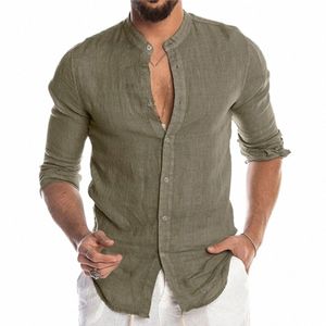 men Cott Linen Blouse Summer O-Neck Lg Sleeve Loose Butt Solid Male Shirt Blouse BSD-ZT170 x4yA#
