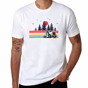 T-shirt vintage retrò camionista T-shirt coreana fi anime per un ragazzo semplici magliette bianche da uomo B4xb #