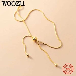 Anklets woozu Real 925 Sterling Silver Korean Snake Bone Chain Ankle Bracelet womens for Womens Wedding Feet Summer Beach Exquisite Jewelry Gift Accessoriesl240