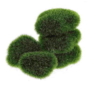 Decorative Flowers 5 Pcs Plant Wall Decoration Office Artificial Rocks For Garden Accessories Living Room Decorations Moss Foam Flocking The