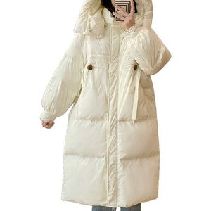 カスタムミッドサイクルの長さの女性グースダウンコート太ももの長さの暖かいパフダウンジャケットの女性