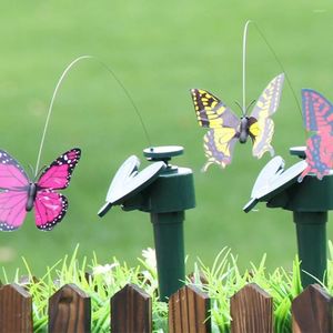 Decorazioni da giardino ad energia solare, volante, oscillazione, danza, ornamento, farfalla svolazzante, uccello, palo, decorazione per prato