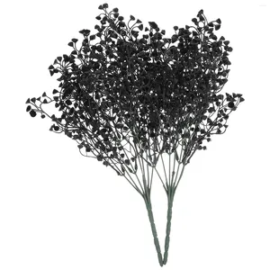 Dekorativa blommor 2 PCS Halloween Simulerade växtdekoration Party Garden Fake Flower 2st (7-Forked Golden Bell (Black)) Husväxter