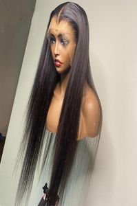 26 인치 180density Natural Black Long Mily Straight Part Glueless Lace Front Wigh Baby Hair Natural Hairline8276575