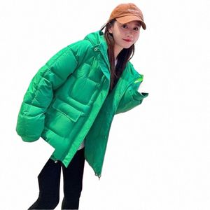 Japanische Harajuku Warme Winter Damen Dicke Mäntel Frauen Reißverschluss Bonbonfarbene Kapuze Fi Marke Solide Warme Jacke Kurze Outwear r4g0 #