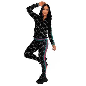 Kvinnor Tvåbitar byxor Casual Tracksuit Women Zip Jacket och byxa Set Sweatsuits Ship Drop Delivery Apparel Clothing Set Otncz