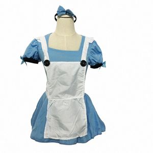 Blue Alice Maid Cosplay Magical Princ Fancy Dr Costume Y1C8#
