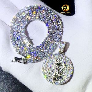 Zuanfa Iced Out Jewelry Sier Lab Diamond Hip Hop Vvs Moissaite Halskette Liberty Anhänger mit GRA-Zertifikat