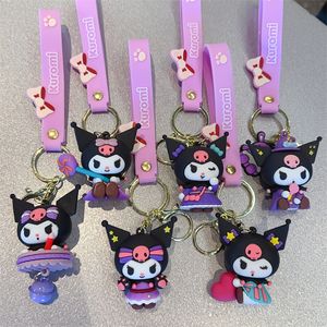 Cartoon Kuromi Charakter Silikon Anhänger Schmuck Schlüsselanhänger Rucksack Ornament Auto Schlüsselanhänger Geschenke