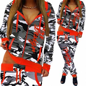 zogaa 2 Piece Set Women Casual Sports Set Tracksuits Pullover Top Shirts Jogging Suits Print Sportswear Hooded Sweatshirt Pants b1Qf#