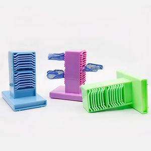 Suporte de bandeja dental para dentes, rack com prateleira de 14 andares, 4 cores, ferramentas dentárias de plástico, suporte para paletes de impressão oral