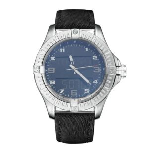 새로운 2024 패션 블루 다이얼 시계 남성 듀얼 시간 존 시계 전자 포인터 디스플레이 Montre de Luxe Wristwatches 고무 스트랩 수컷 클럭 286j