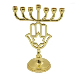 Candle Holders Artistic Hanukkah Candlestick Gold Plated Holder For Illumination Fits All Standard Candles