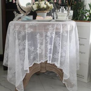 Tkanina stołowa vintage koronkowe obrusy obrusowe krojenie miękkiej siatki okładki biurka kawa jadalnia