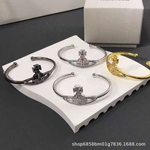 viviennes jewlery designer for viviane westwood bracelet women High Quality Saturn Open Bracelet Planet Bracelet Punk Design High Edition