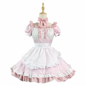 colore Cosplayer Pink Maid Dr per le donne Lolita Cafe Servant Costume Cosplay Anime Cos Dr Up Abbigliamento Halen per adulti m1rc #