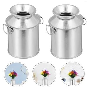 Vasos 3 PCs Tin Vase Desktop Decoration Garden Flores secas Metal Metal Retro Recipiente seco de contêiner Placa