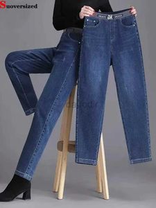 Kvinnors jeans vintage hög midja stor storlek 4xl harem jeans baggy strect rakt denim byxor avslappnad kvinna vaqueros nya vår höst pantalones 24328