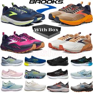 Brooks Run Shoe Designer Cascadia 16 Hyperion Tempo GTS Casual Running Shoes Men Women Sneakers Ghost Hyperion Brook Tempo Triple Black White Trainers