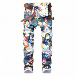 2021 Ny europeisk-amerikansk stil 3D-digitala tryckta byxor herrarna Slim fr Pants Fi Casual byxor B1YY#