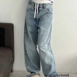 Designer Nanyou Damenbekleidung Live-Streaming-Marke Pingti Nische digitale gefälschte zweiteilige Jeans mit gewaschener Taille minimalistische Hose mit weitem Bein X1ZC
