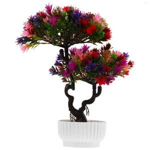 Dekoratif Çiçekler 1 PC Yapay Bonsai Süs Plastik Konuk Greeting Çam Şık Bitki Dekoru