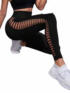 sexy Hollow Black Seaml Leggings Women Fitn Leggings Gym Yoga Pants High Waist Yoga Pants Sports Female Clothing C131#