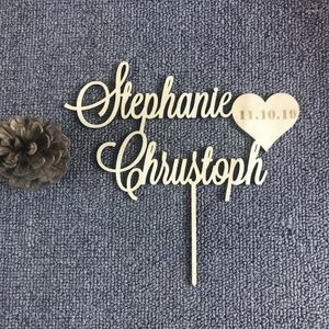 Party Supplies Custom Wedding Cake Topper Personalized Bride & Groom Names With Date Mr And Mrs Decor