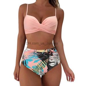 Kvinnors badkläder Två stycken Sexiga baddräkter 2023 Kvinnor Bikini Set Beachwear Push Up Solid Summer Bathing Suit Triangle Bikini Badkläder Låg midja T240328