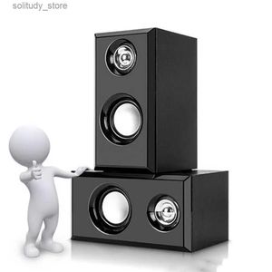 Portable Speakers Wood Speakers 1 pair of classic and powerful Wooden desktop wired speakers Q240328