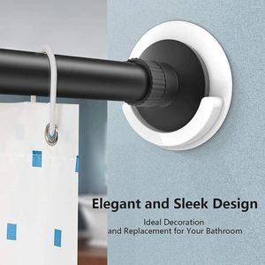 Shower Curtains Pole Hanger Holder Anti-falling Round Rod Curtain Door Useful Anti-slip Paste Hook