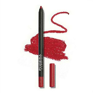 Vattentät matt Lipliner Pencil Sexig röd konturfärg Läppstift varar icke-stick kopp fuktgivande läppar Makeup Cosmetic 12Color A249