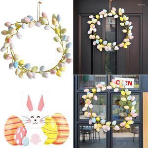 Decorative Flowers 36cm Easter Wall Hanging Pendants DIY Door Egg Wreath Creative Festival Theme Party Supplies